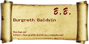 Burgreth Baldvin névjegykártya